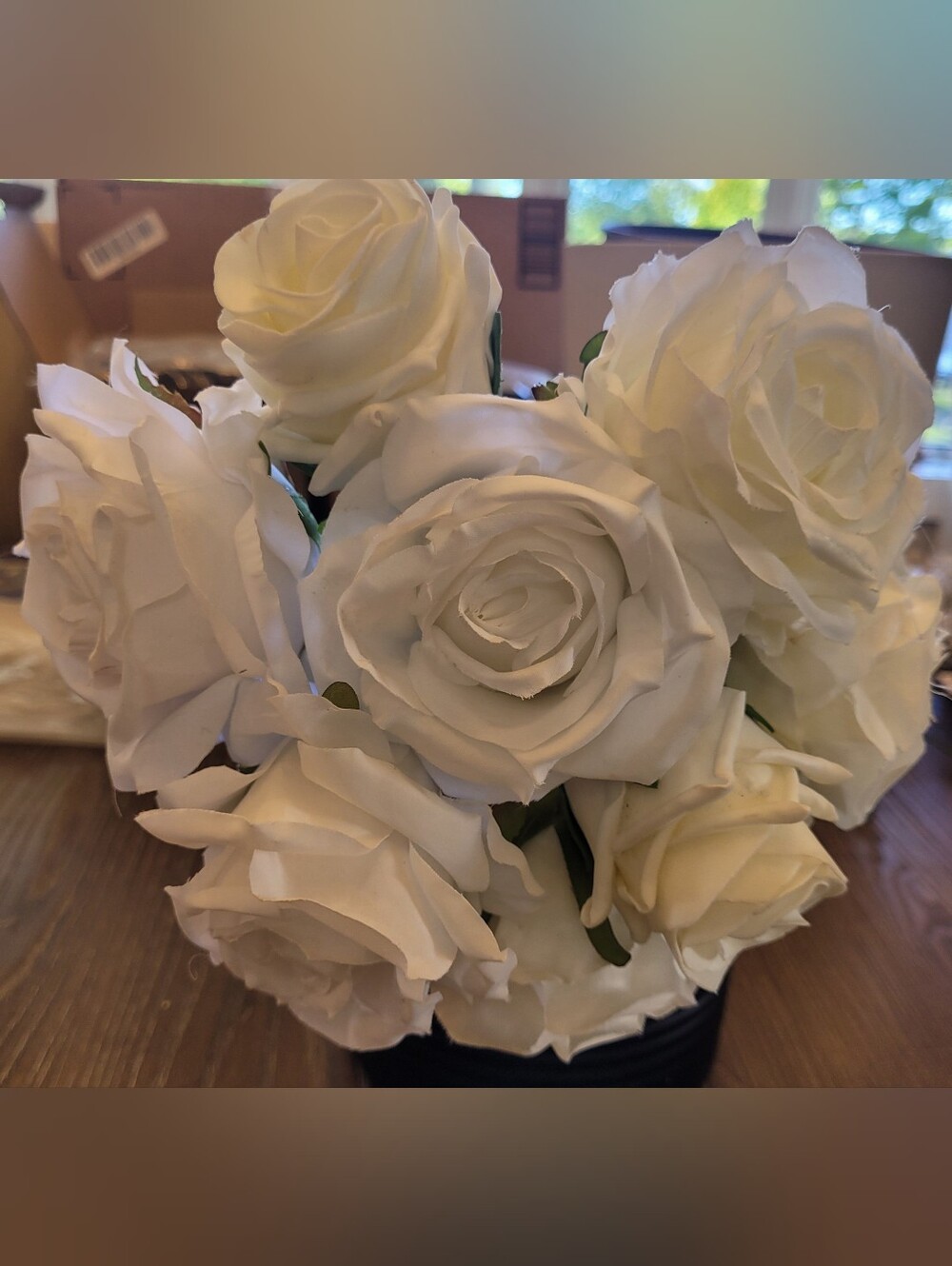 White Faux Roses